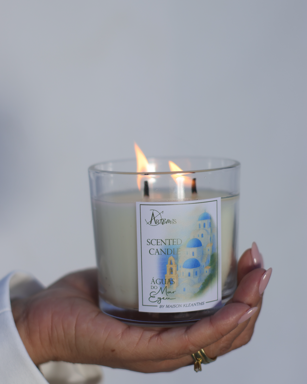 Vela aromática Águas do Mar Egeu  – Aroma oceanico  para um dia vibrante (180g)