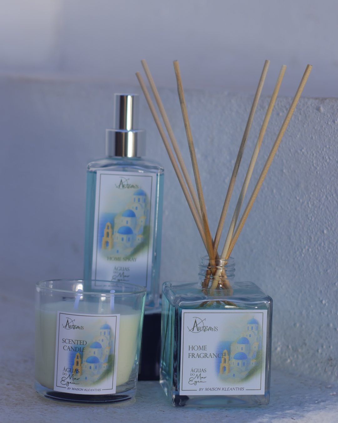 Vela aromática Águas do Mar Egeu  – Aroma oceanico  para um dia vibrante (180g)