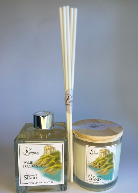 Kit Difusor com varetas e Velas Aromaticas Afaia´s Island (Flor de Figo)