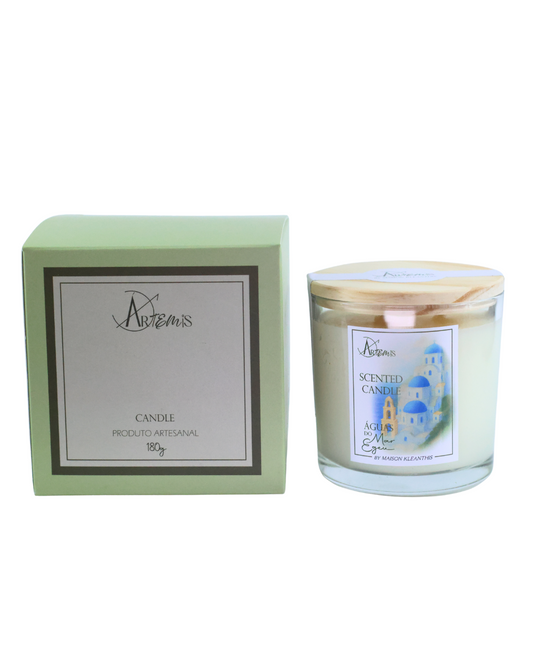Vela aromática Águas do Mar Egeu  – Aroma oceanico  para um dia vibrante (180g)