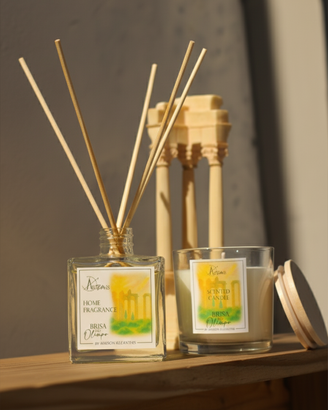 Kit Difusor com varetas e Vela Aromática Brisa do Olimpo - Alecrim