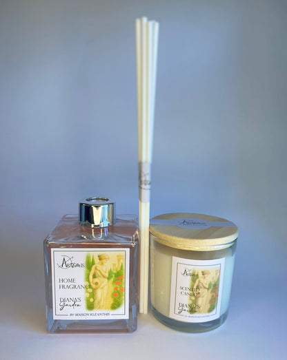 Kit Difusor com varetas e Vela Aromática Diana’s Garden – (Chá Branco)