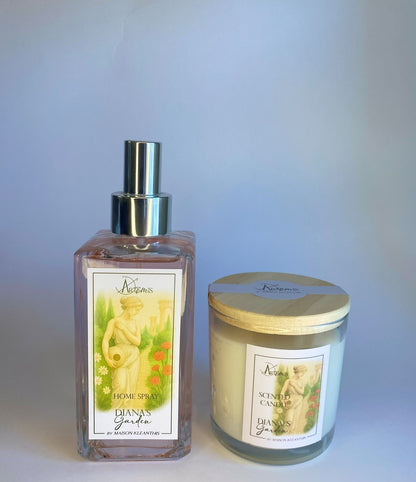 Kit Home Spray e Vela Aromática Diana’s Garden – (Chá Branco)