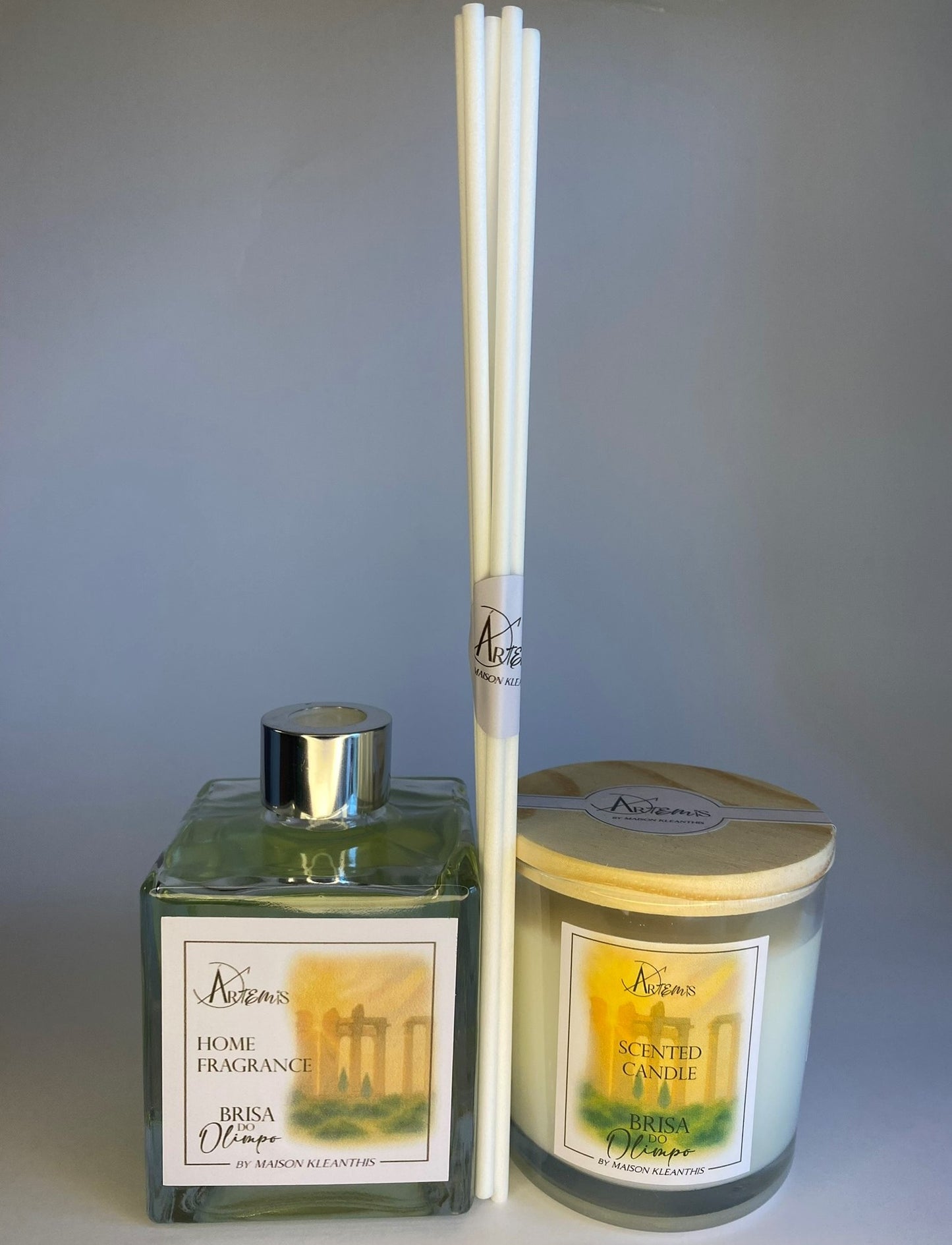 Kit Difusor com varetas e Vela Aromática Brisa do Olimpo - Alecrim