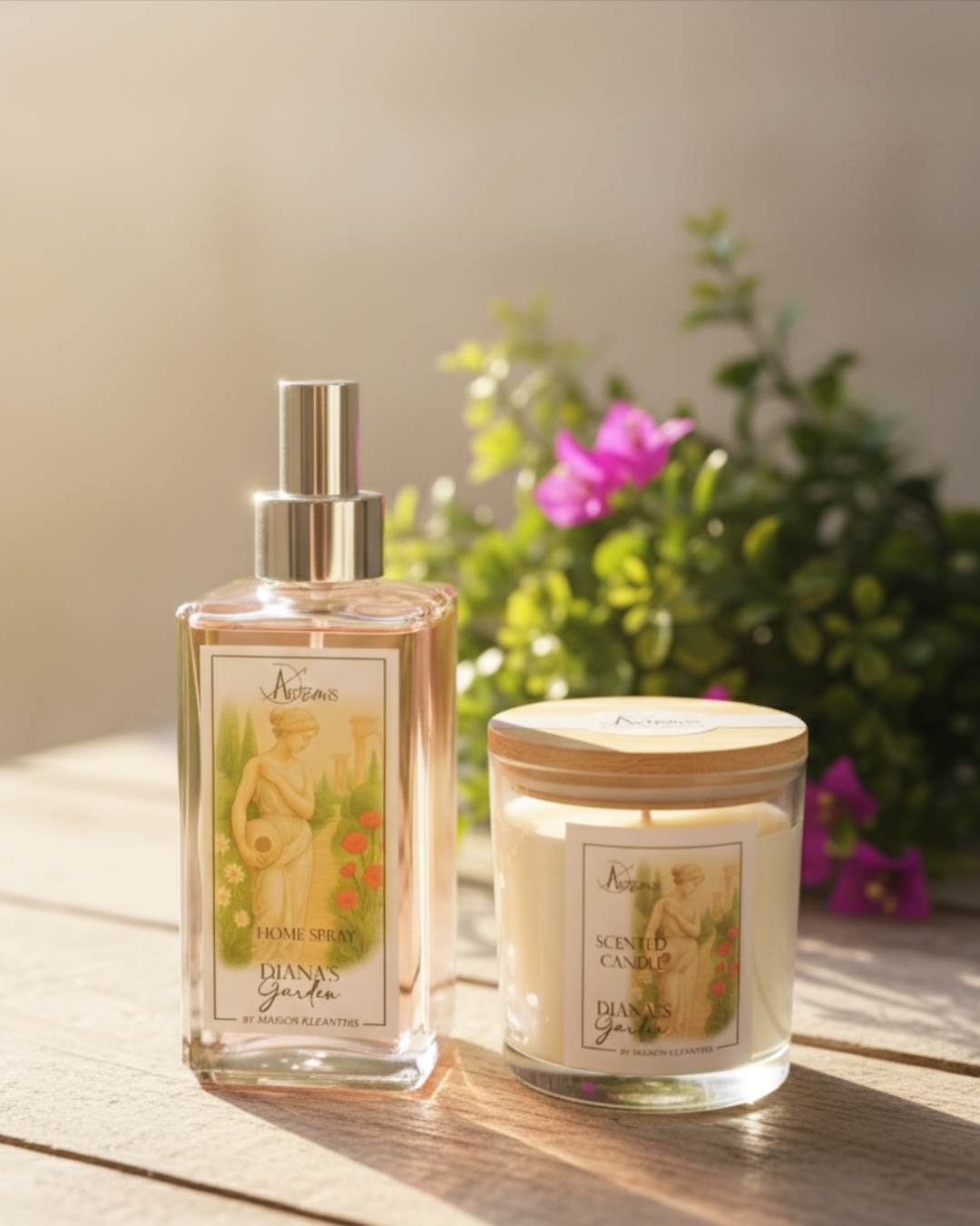 Kit Home Spray e Vela Aromática Diana’s Garden – (Chá Branco)